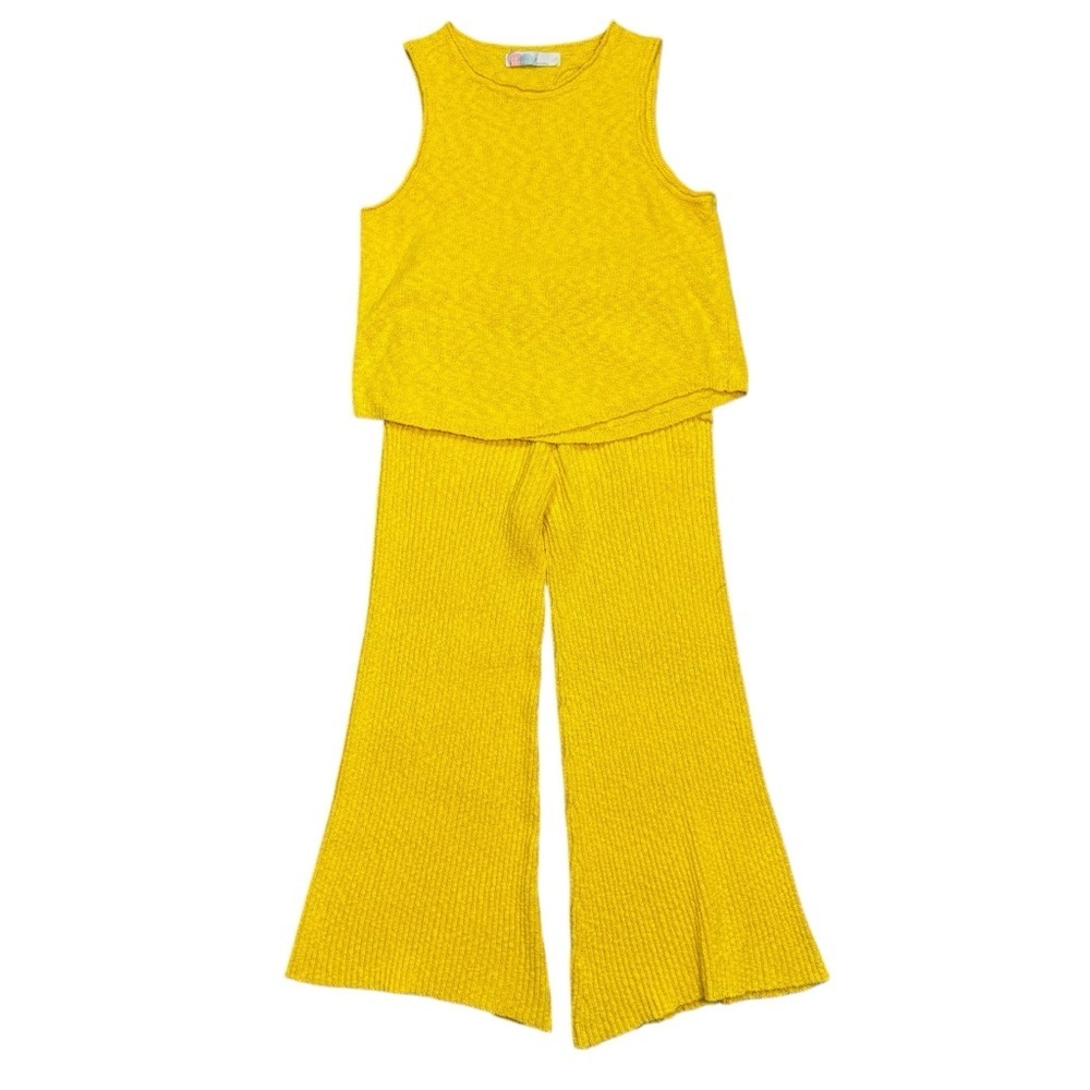NWT New $108 Free People Beach Yellow Adelaide Sweater Set Size S - Picture 2 of 9